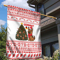 Germany Christmas Garden Flag with German Shepherd Dog Gingerbread Tree and Red Holiday Pattern - Wonder Print Shop