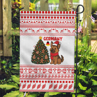 Germany Christmas Garden Flag with German Shepherd Dog Gingerbread Tree and Red Holiday Pattern - Wonder Print Shop