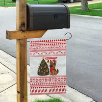 Germany Christmas Garden Flag with German Shepherd Dog Gingerbread Tree and Red Holiday Pattern - Wonder Print Shop