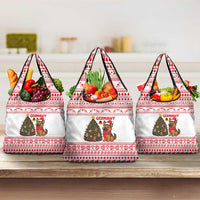Germany Christmas Grocery Bag with German Shepherd Dog Gingerbread Tree and Red Holiday Pattern - Wonder Print Shop