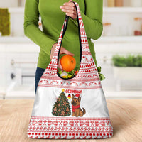 Germany Christmas Grocery Bag with German Shepherd Dog Gingerbread Tree and Red Holiday Pattern - Wonder Print Shop