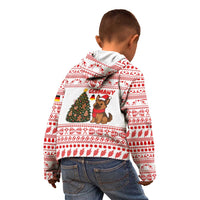 Germany Christmas Kid Hoodie with German Shepherd Dog Gingerbread Tree and Red Holiday Pattern - Wonder Print Shop