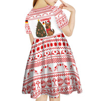 Germany Christmas Kid Short Sleeve Dress with German Shepherd Dog Gingerbread Tree and Red Holiday Pattern - Wonder Print Shop