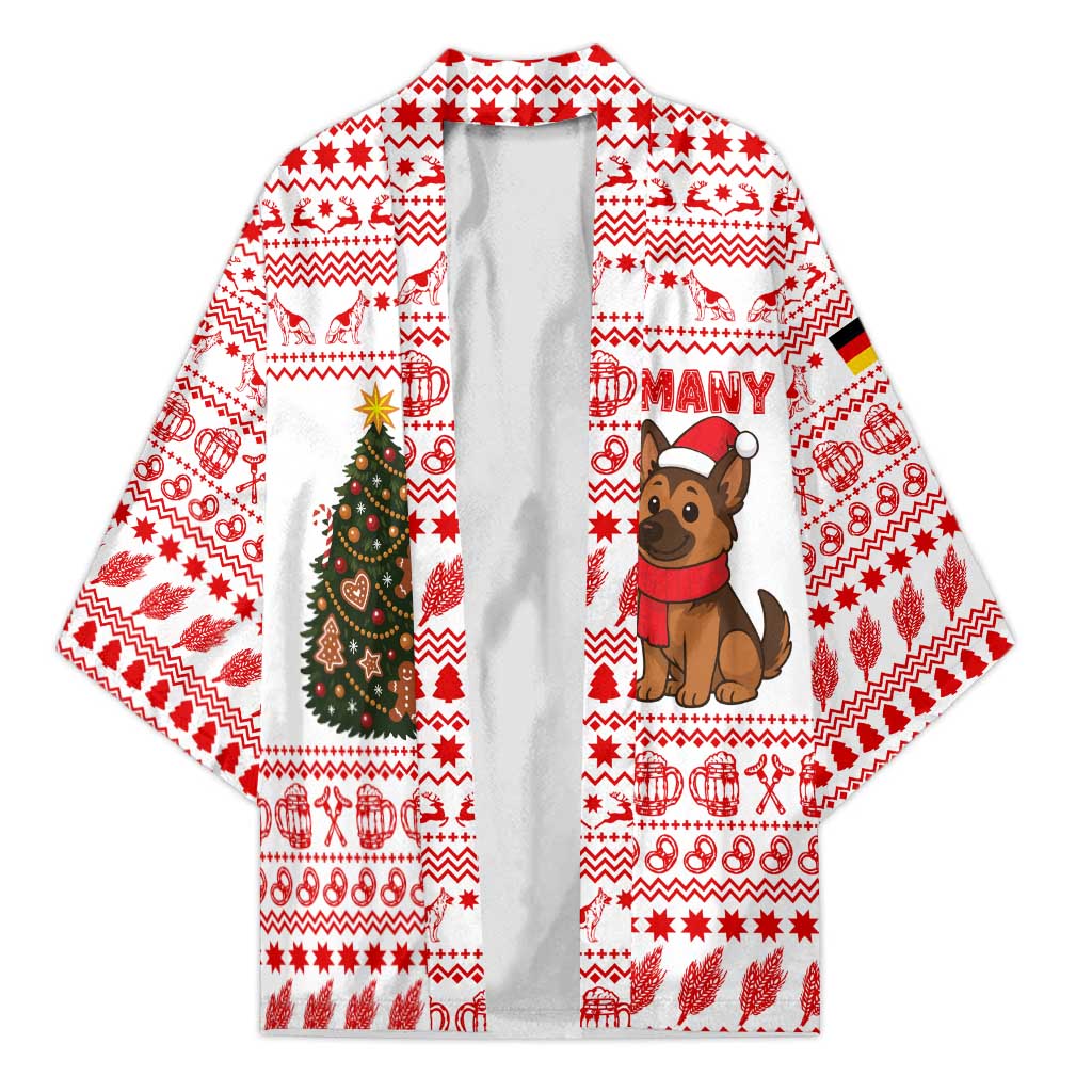 Germany Christmas Kimono with German Shepherd Dog Gingerbread Tree and Red Holiday Pattern - Wonder Print Shop