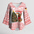 Germany Christmas Kimono Sleeve Blouse with German Shepherd Dog Gingerbread Tree and Red Holiday Pattern - Wonder Print Shop