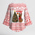 Germany Christmas Kimono Sleeve Blouse with German Shepherd Dog Gingerbread Tree and Red Holiday Pattern - Wonder Print Shop