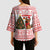 Germany Christmas Kimono Sleeve Blouse with German Shepherd Dog Gingerbread Tree and Red Holiday Pattern - Wonder Print Shop