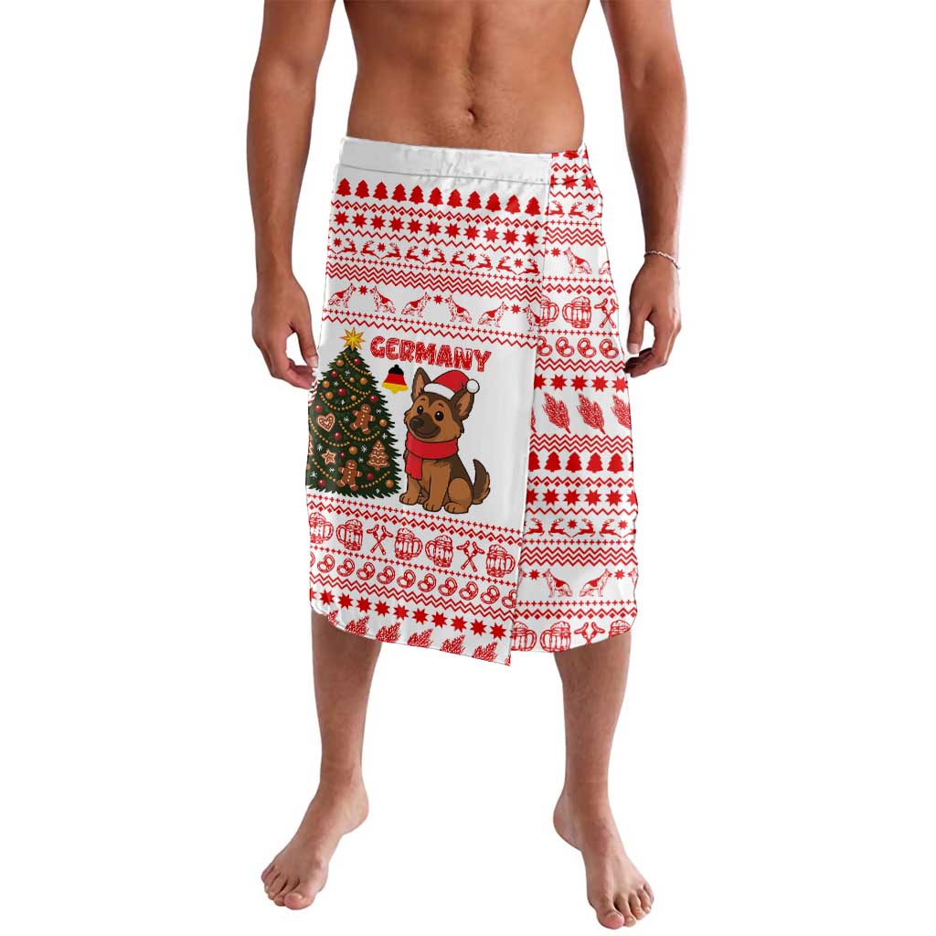 Germany Christmas Lavalava with German Shepherd Dog Gingerbread Tree and Red Holiday Pattern - Wonder Print Shop