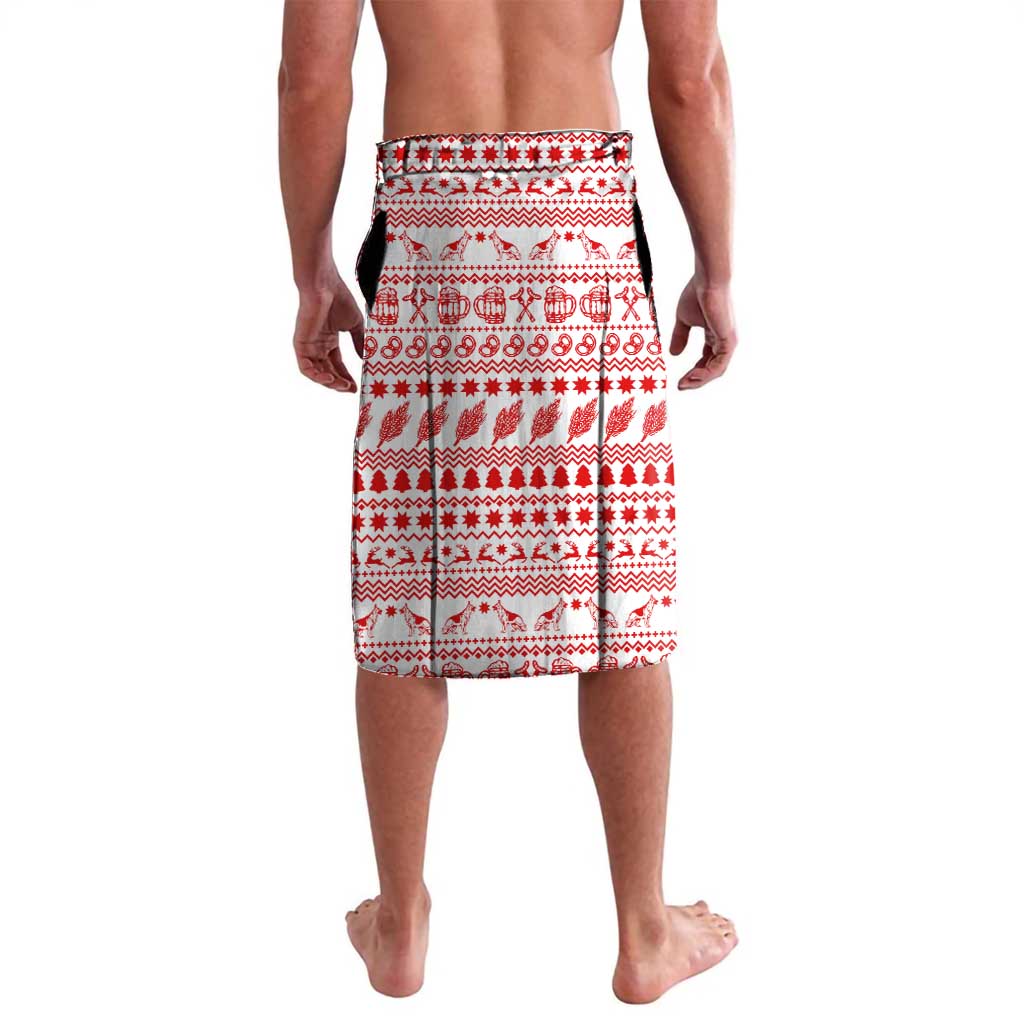 Germany Christmas Lavalava with German Shepherd Dog Gingerbread Tree and Red Holiday Pattern - Wonder Print Shop