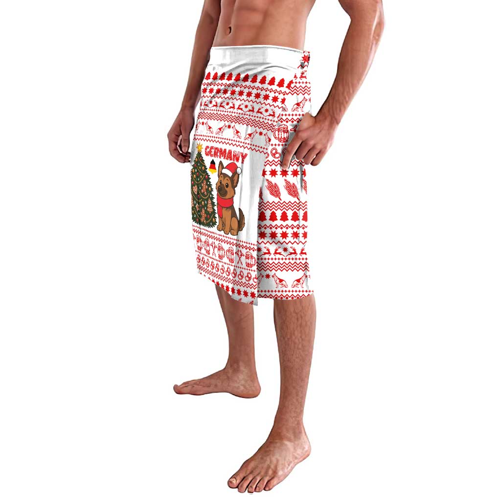 Germany Christmas Lavalava with German Shepherd Dog Gingerbread Tree and Red Holiday Pattern - Wonder Print Shop