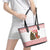 Germany Christmas Leather Tote Bag with German Shepherd Dog Gingerbread Tree and Red Holiday Pattern - Wonder Print Shop