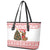 Germany Christmas Leather Tote Bag with German Shepherd Dog Gingerbread Tree and Red Holiday Pattern - Wonder Print Shop