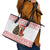 Germany Christmas Leather Tote Bag with German Shepherd Dog Gingerbread Tree and Red Holiday Pattern - Wonder Print Shop
