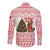 Germany Christmas Long Sleeve Button Shirt with German Shepherd Dog Gingerbread Tree and Red Holiday Pattern - Wonder Print Shop