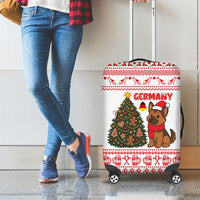 Germany Christmas Luggage Cover with German Shepherd Dog Gingerbread Tree and Red Holiday Pattern - Wonder Print Shop