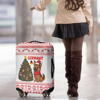 Germany Christmas Luggage Cover with German Shepherd Dog Gingerbread Tree and Red Holiday Pattern - Wonder Print Shop