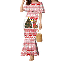 Germany Christmas Mermaid Dress with German Shepherd Dog Gingerbread Tree and Red Holiday Pattern - Wonder Print Shop