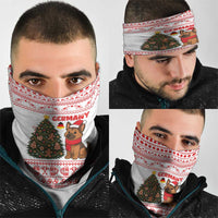 Germany Christmas Neck Gaiter with German Shepherd Dog Gingerbread Tree and Red Holiday Pattern - Wonder Print Shop