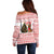 Germany Christmas Off Shoulder Sweater with German Shepherd Dog Gingerbread Tree and Red Holiday Pattern - Wonder Print Shop