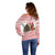 Germany Christmas Off Shoulder Sweater with German Shepherd Dog Gingerbread Tree and Red Holiday Pattern - Wonder Print Shop