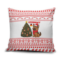 Germany Christmas Pillow Cover with German Shepherd Dog Gingerbread Tree and Red Holiday Pattern - Wonder Print Shop