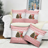 Germany Christmas Pillow Cover with German Shepherd Dog Gingerbread Tree and Red Holiday Pattern - Wonder Print Shop