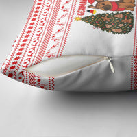 Germany Christmas Pillow Cover with German Shepherd Dog Gingerbread Tree and Red Holiday Pattern - Wonder Print Shop