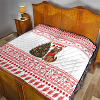 Germany Christmas Quilt with German Shepherd Dog Gingerbread Tree and Red Holiday Pattern - Wonder Print Shop