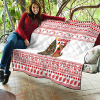 Germany Christmas Quilt with German Shepherd Dog Gingerbread Tree and Red Holiday Pattern - Wonder Print Shop