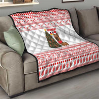 Germany Christmas Quilt with German Shepherd Dog Gingerbread Tree and Red Holiday Pattern - Wonder Print Shop