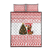Germany Christmas Quilt Bed Set with German Shepherd Dog Gingerbread Tree and Red Holiday Pattern - Wonder Print Shop