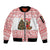 Germany Christmas Sleeve Zip Bomber Jacket with German Shepherd Dog Gingerbread Tree and Red Holiday Pattern - Wonder Print Shop