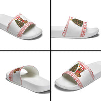 Germany Christmas Slide Sandals with German Shepherd Dog Gingerbread Tree and Red Holiday Pattern - Wonder Print Shop