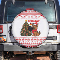 Germany Christmas Spare Tire Cover with German Shepherd Dog Gingerbread Tree and Red Holiday Pattern - Wonder Print Shop