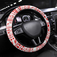 Germany Christmas Steering Wheel Cover with German Shepherd Dog Gingerbread Tree and Red Holiday Pattern - Wonder Print Shop