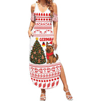 Germany Christmas Summer Maxi Dress with German Shepherd Dog Gingerbread Tree and Red Holiday Pattern - Wonder Print Shop