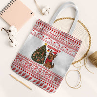 Germany Christmas Tote Bag with German Shepherd Dog Gingerbread Tree and Red Holiday Pattern - Wonder Print Shop