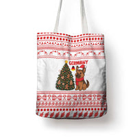 Germany Christmas Tote Bag with German Shepherd Dog Gingerbread Tree and Red Holiday Pattern - Wonder Print Shop