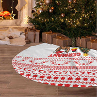 Germany Christmas Tree Skirt with German Shepherd Dog Gingerbread Tree and Red Holiday Pattern - Wonder Print Shop