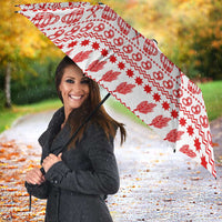 Germany Christmas Umbrella with German Shepherd Dog Gingerbread Tree and Red Holiday Pattern - Wonder Print Shop