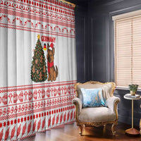 Germany Christmas Window Curtain with German Shepherd Dog Gingerbread Tree and Red Holiday Pattern - Wonder Print Shop