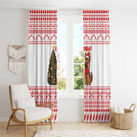 Germany Christmas Window Curtain with German Shepherd Dog Gingerbread Tree and Red Holiday Pattern - Wonder Print Shop