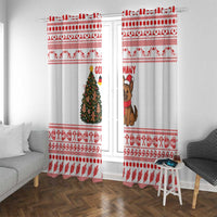 Germany Christmas Window Curtain with German Shepherd Dog Gingerbread Tree and Red Holiday Pattern - Wonder Print Shop