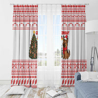 Germany Christmas Window Curtain with German Shepherd Dog Gingerbread Tree and Red Holiday Pattern - Wonder Print Shop