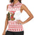 Germany Christmas Women Sleeveless Polo Shirt with German Shepherd Dog Gingerbread Tree and Red Holiday Pattern - Wonder Print Shop