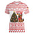 Germany Christmas Women V-Neck T-Shirt with German Shepherd Dog Gingerbread Tree and Red Holiday Pattern - Wonder Print Shop