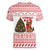 Germany Christmas Women V-Neck T-Shirt with German Shepherd Dog Gingerbread Tree and Red Holiday Pattern - Wonder Print Shop
