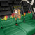 Bolivia Christmas Back Car Seat Cover with Santa Claus Llama Andean Outfit and Festive Tree Design - Wonder Print Shop