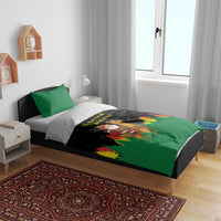 Bolivia Christmas Bedding Set with Santa Claus Llama Andean Outfit and Festive Tree Design - Wonder Print Shop