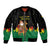 Bolivia Christmas Bomber Jacket with Santa Claus Llama Andean Outfit and Festive Tree Design - Wonder Print Shop